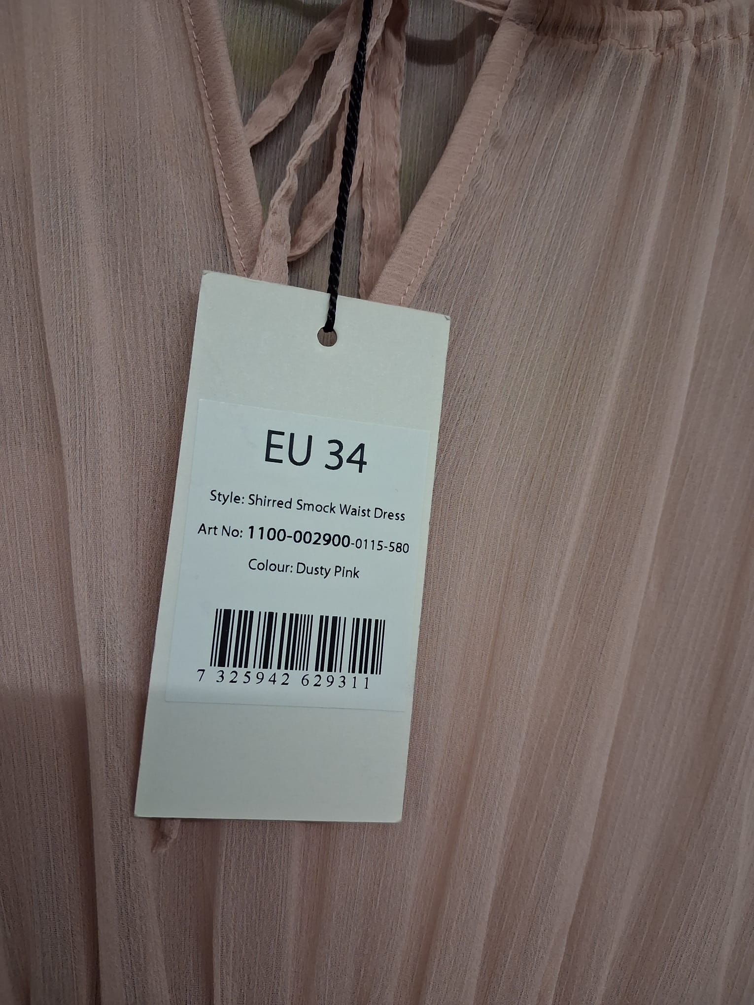 Na-kd shirred smoke waist dress