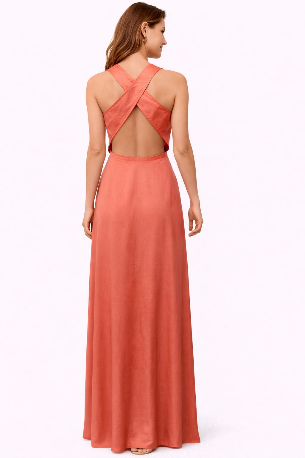 Only elegant long satin dress