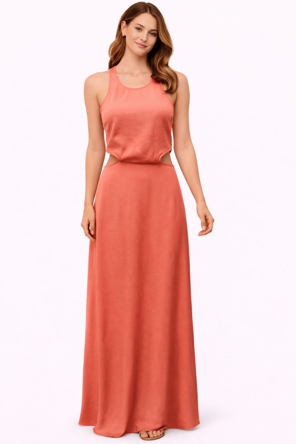 Only elegant long satin dress