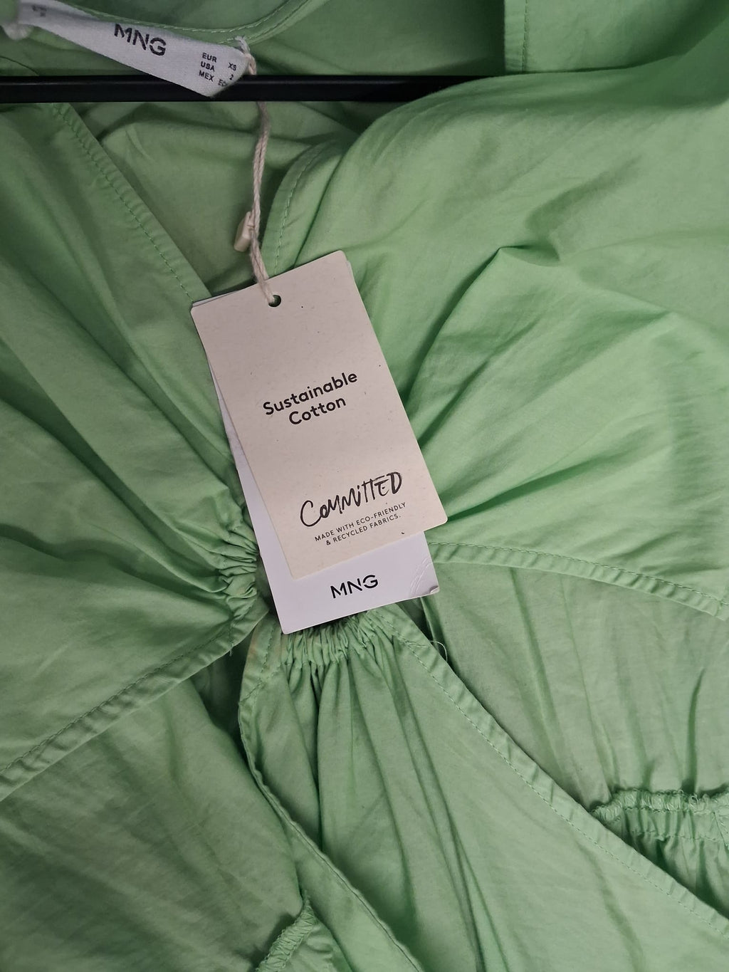 Mango lightweight green shade dress