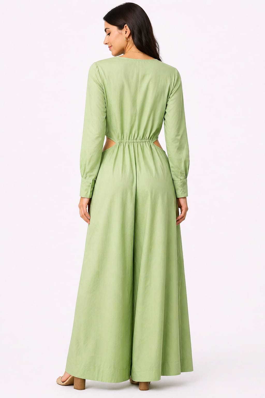 Mango lightweight green shade dress