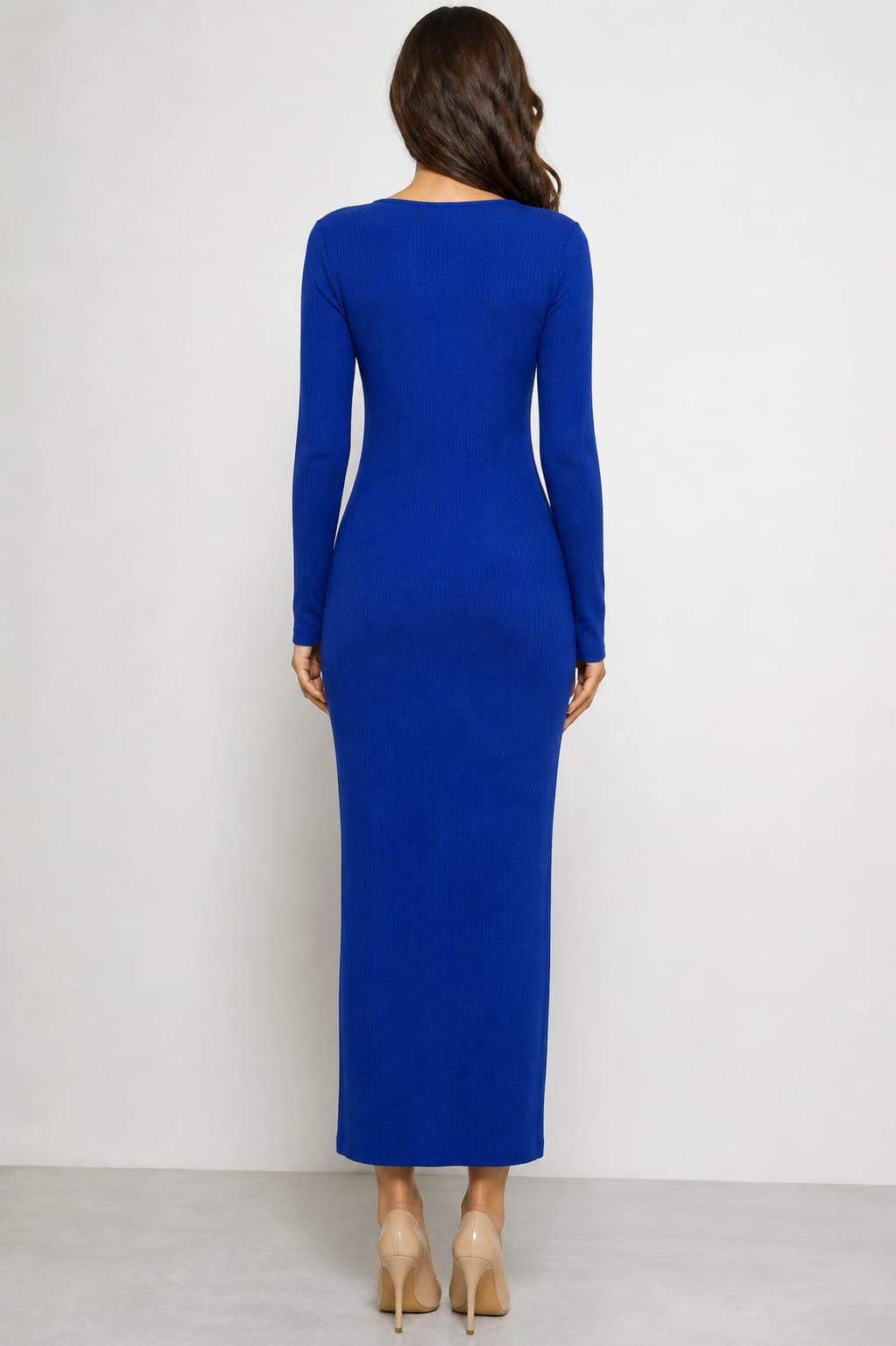 Vila blue long sleeve midi dress