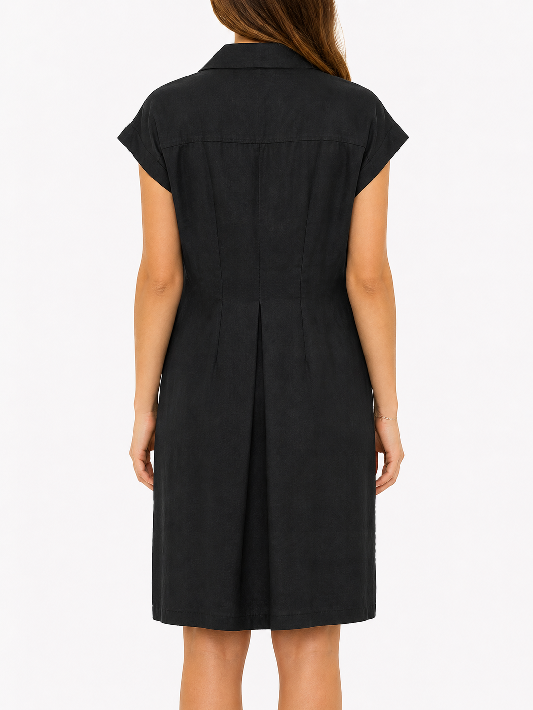 Mango black linen dress
