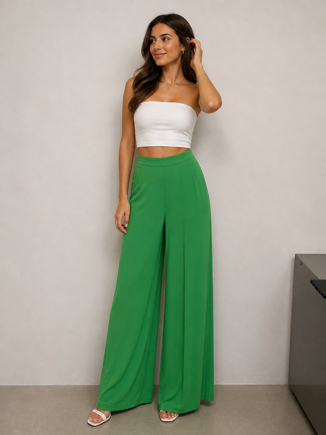 Mango wide leg trousers