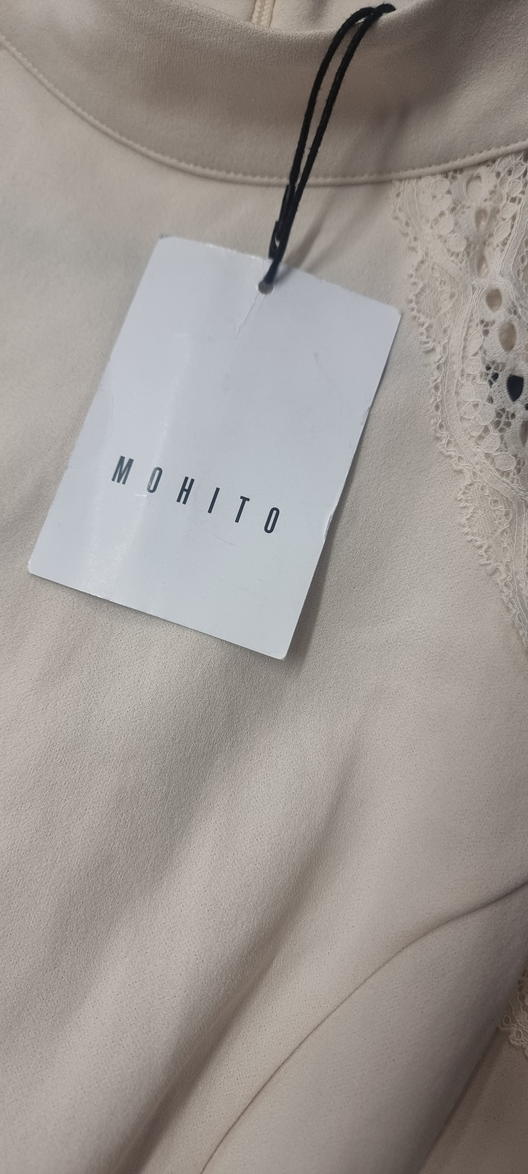 Mojito elegant cream mini dress