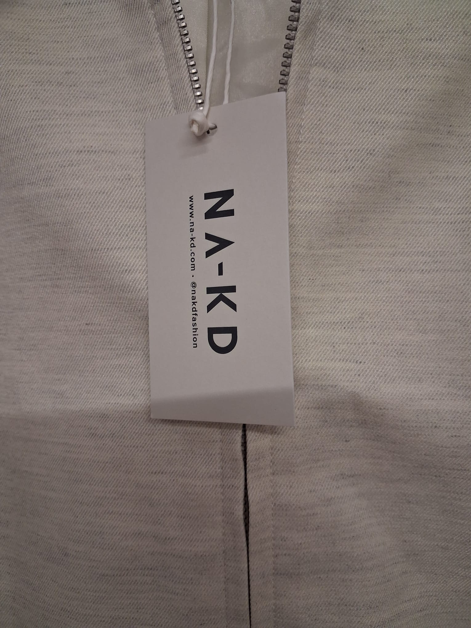 Na-kd beige oversized zip jacket
