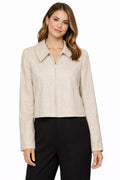 Na-kd beige oversized zip jacket