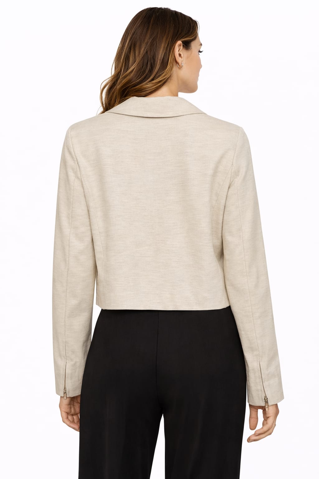 Na-kd beige oversized zip jacket
